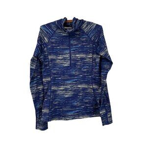 Under Armour Womens Blue Yellow Static Athleisure Half Zip Pullover Sweater M